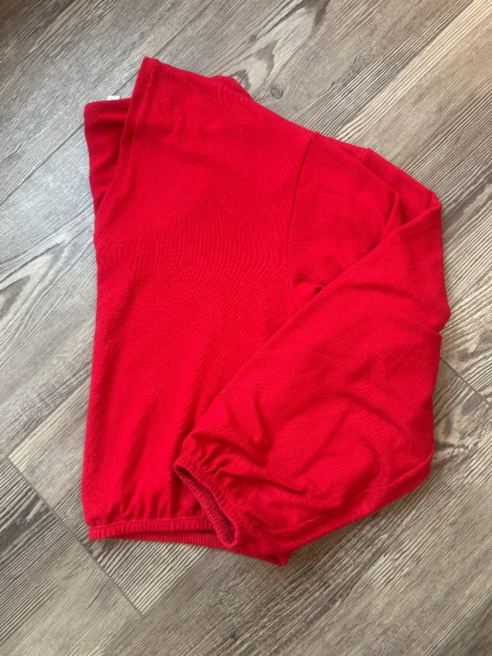 Beyond Yoga Soft Spoken Cropped Pullover Red Long Sleeve Knit Top large